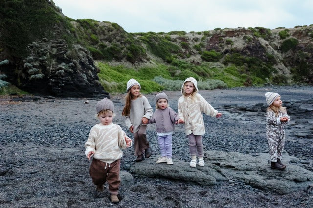 Teddy Ripple Pull Over - Stone
