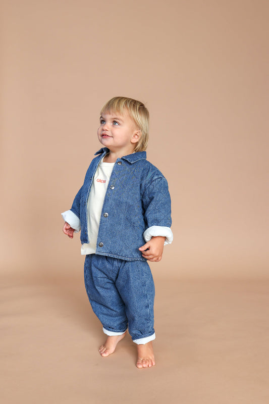 【LAST TWO】Quilted Hemp Denim Pants - Denim