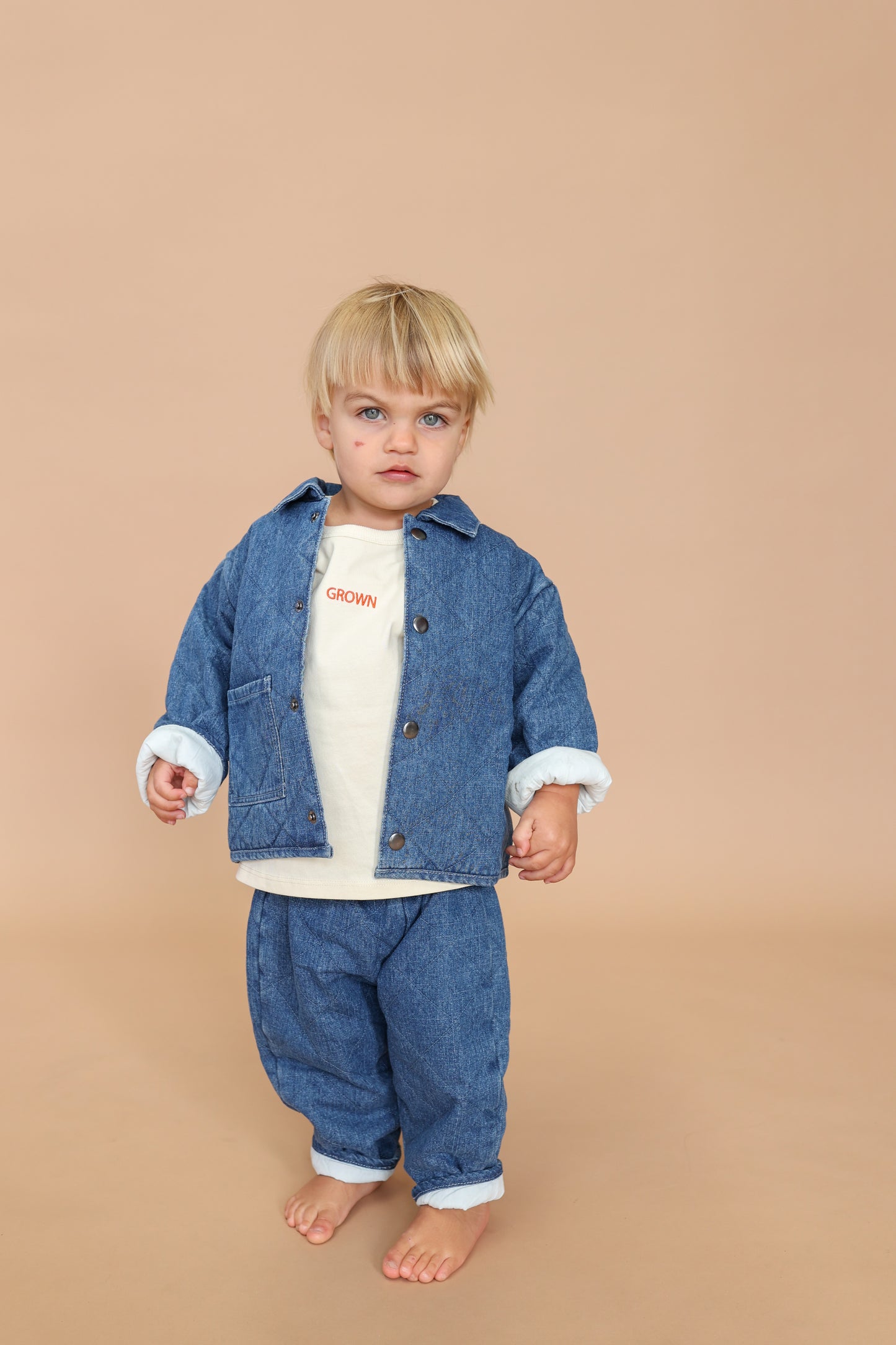 【LAST TWO】Quilted Hemp Denim Pants - Denim