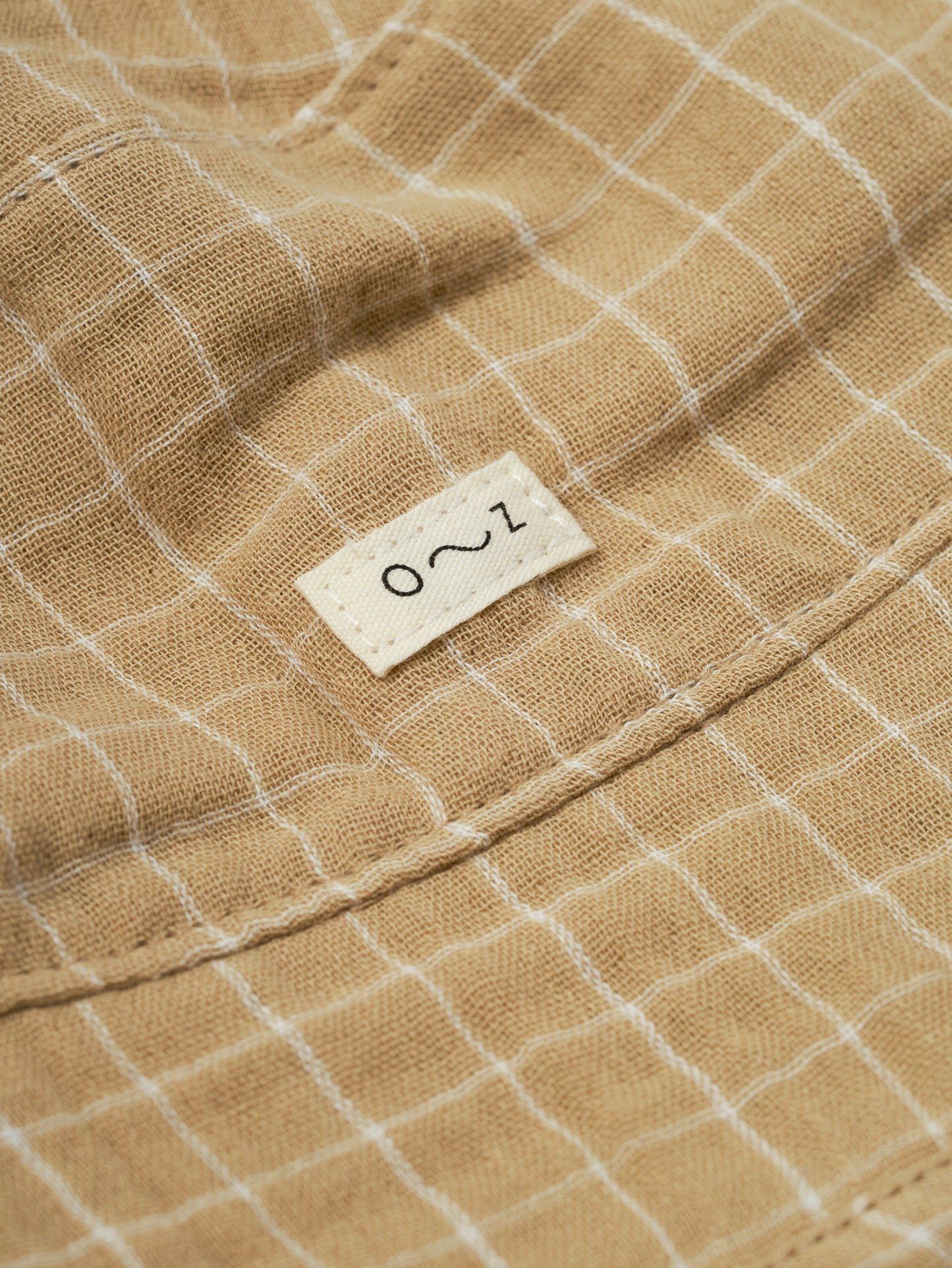 Grid Check Bucket Sun Hat Wheat