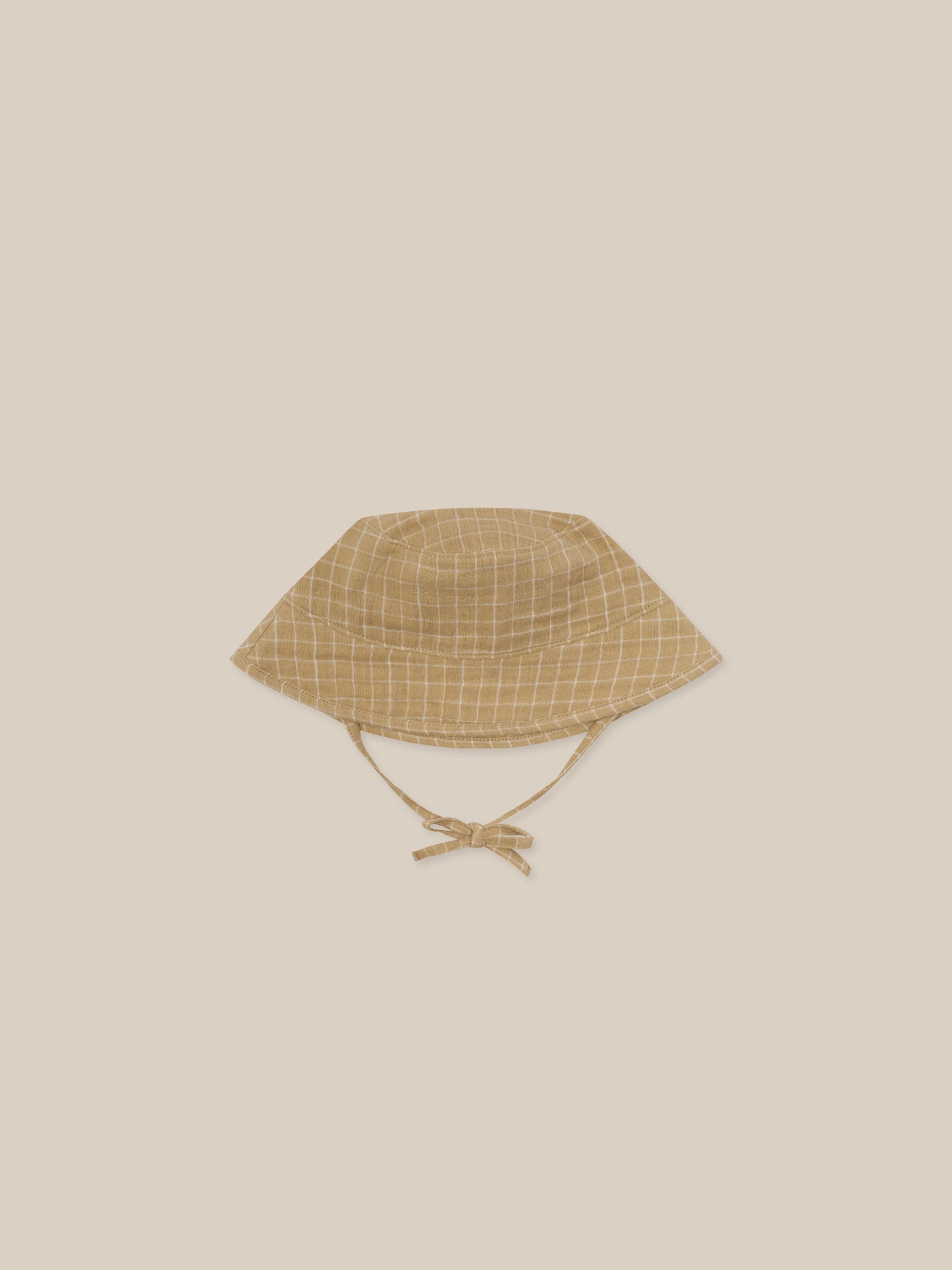 Grid Check Bucket Sun Hat Wheat