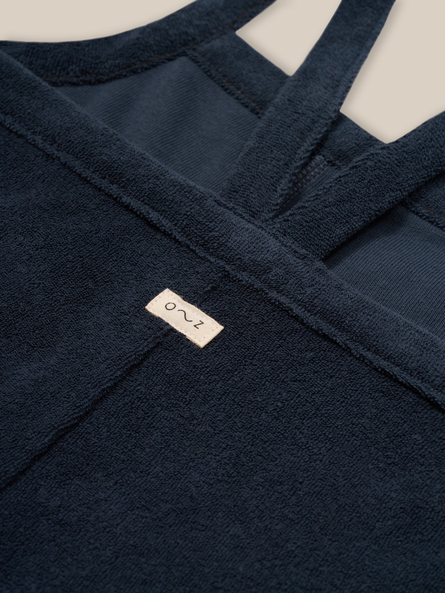 【LAST ONE】Navy Terry Cropped Dungaree