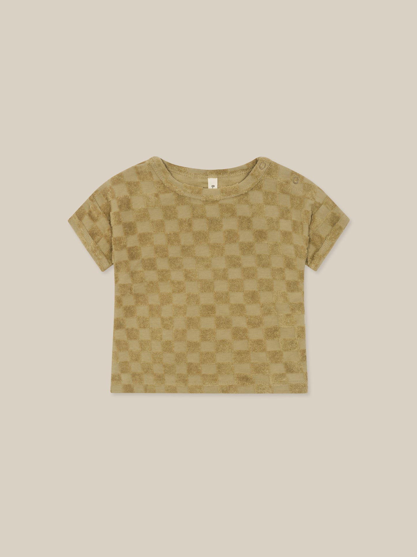 Dusky Checkboard Terry Boxy T-Shirt
