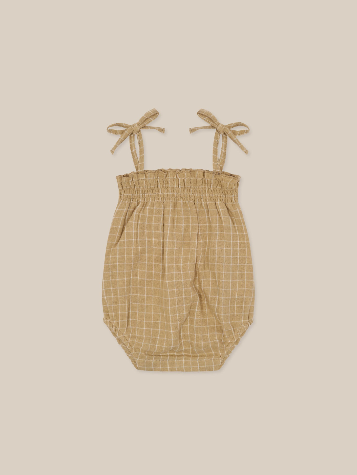 【LAST TWO】Grid Check Spaghetti Bodysuit Wheat