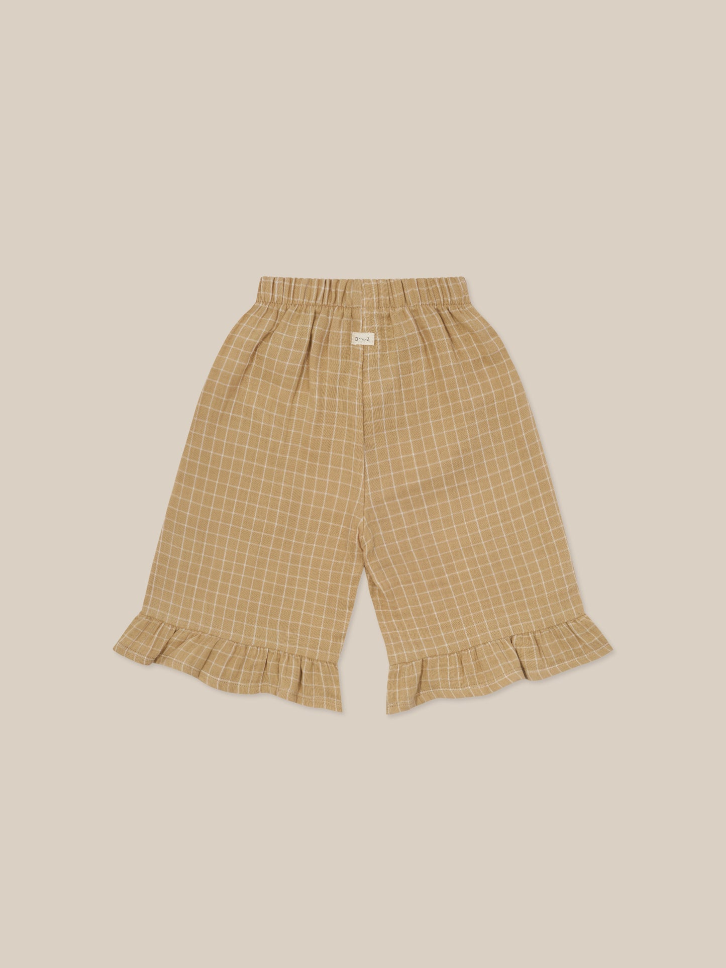 【LAST ONE】Grid Check Frill Culottes Wheat