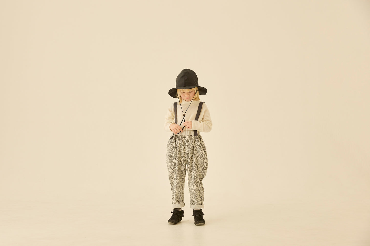 【LAST ONE】Magic Spell print Cotton Viyella Suspenders Pants