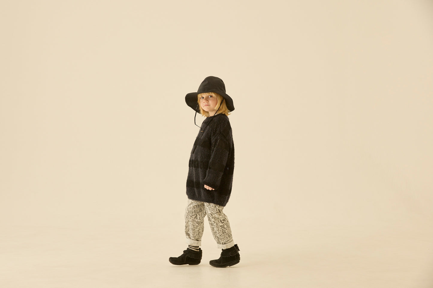 【LAST TWO】Magic Spell print Cotton Viyella Suspenders Pants