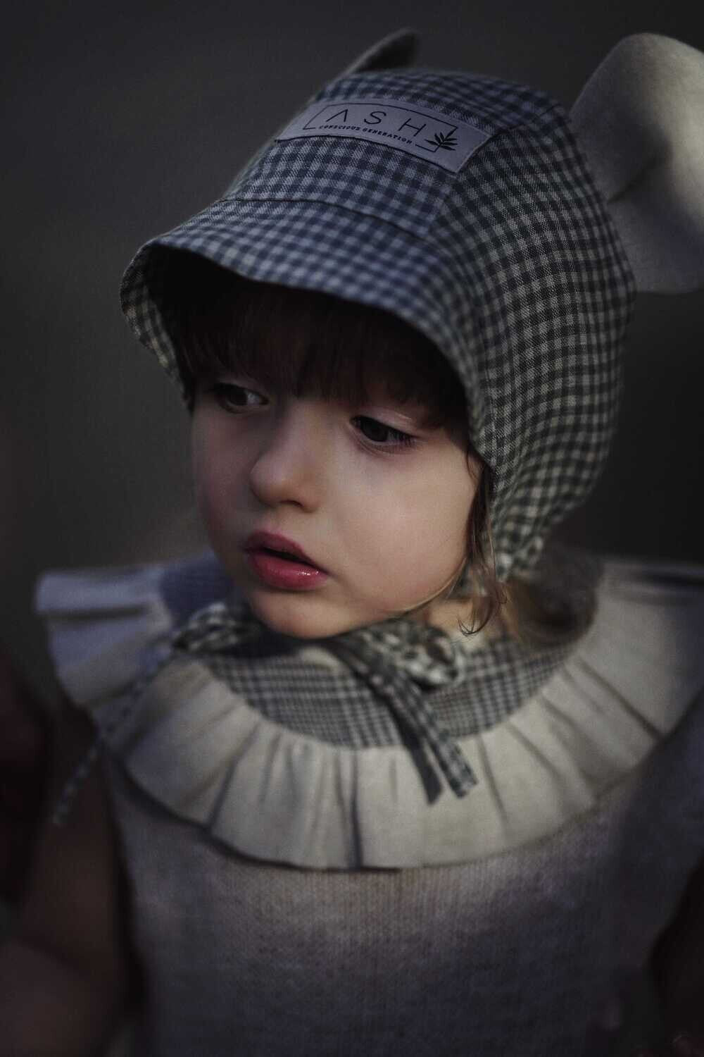 BASIL GINGHAM MOUSE BONNET