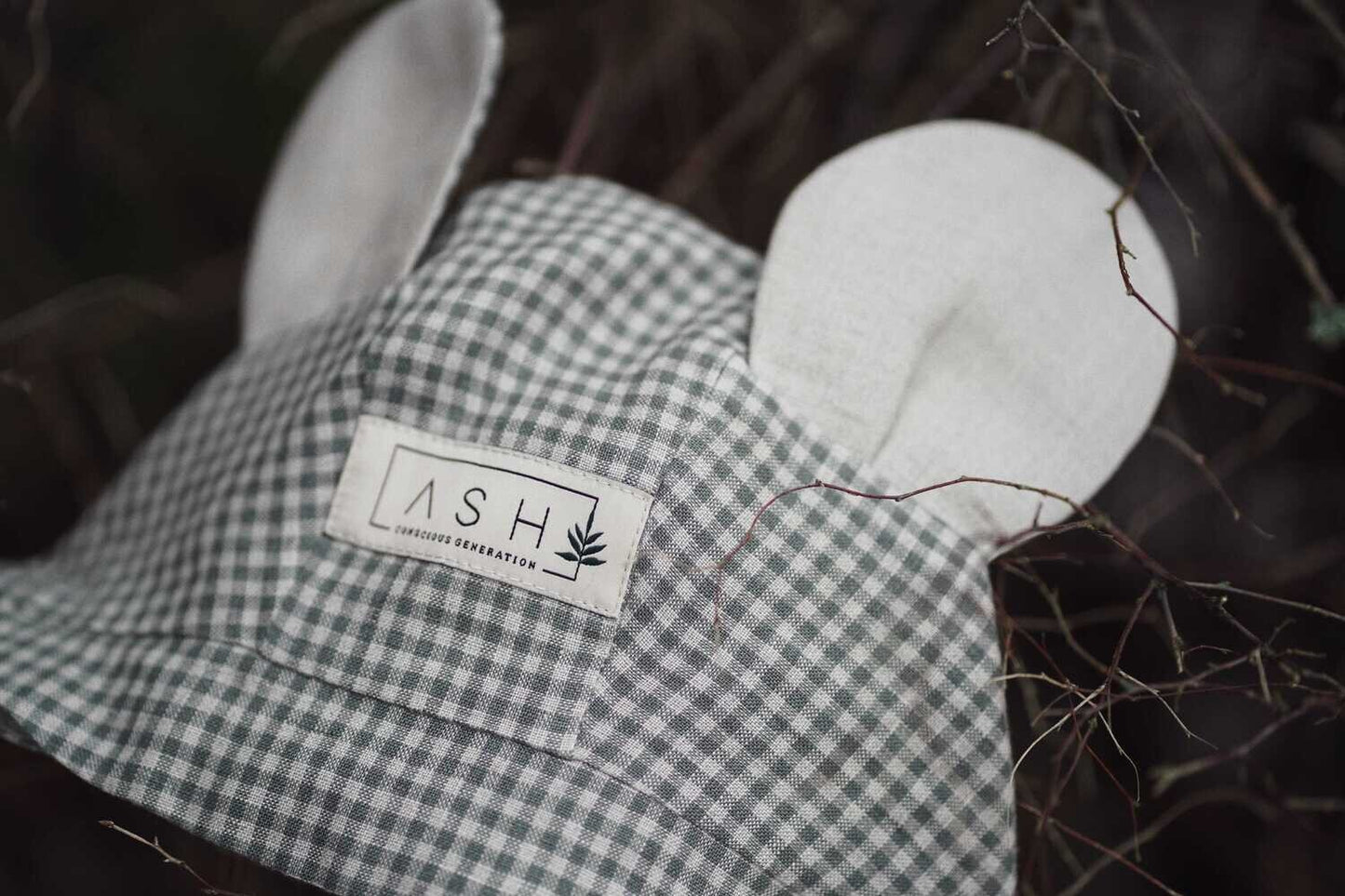 BASIL GINGHAM MOUSE BONNET