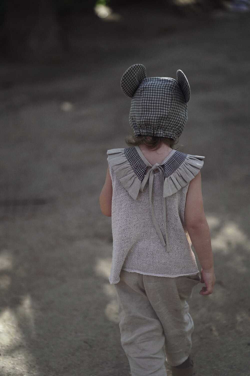 BASIL GINGHAM MOUSE BONNET