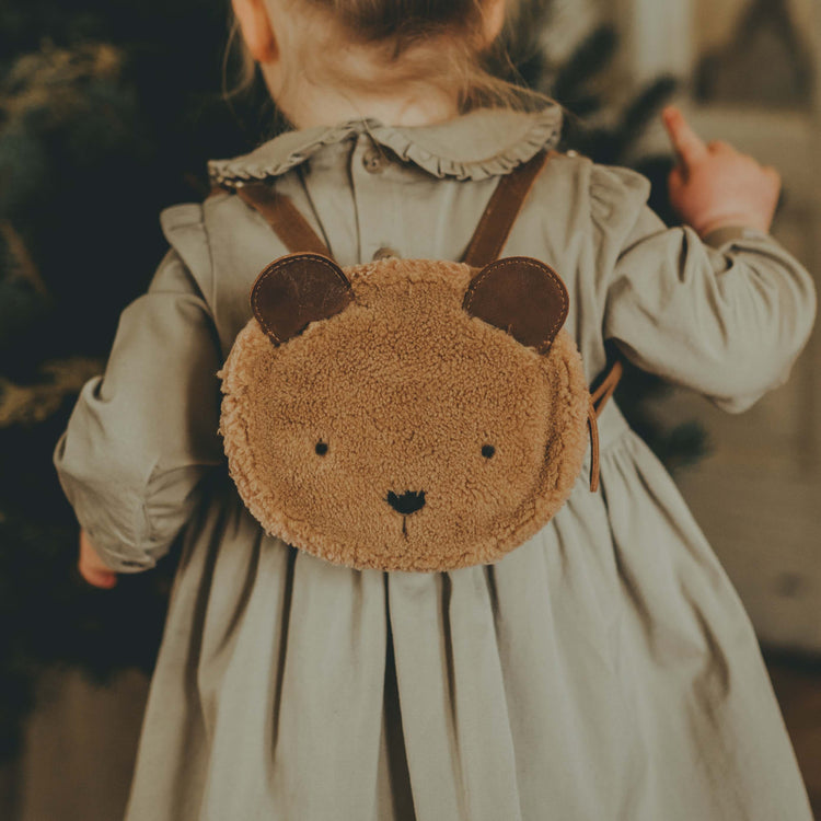 【LAST ONE】Pugi Backpack | Bear | Light Maple Curly Faux Fur