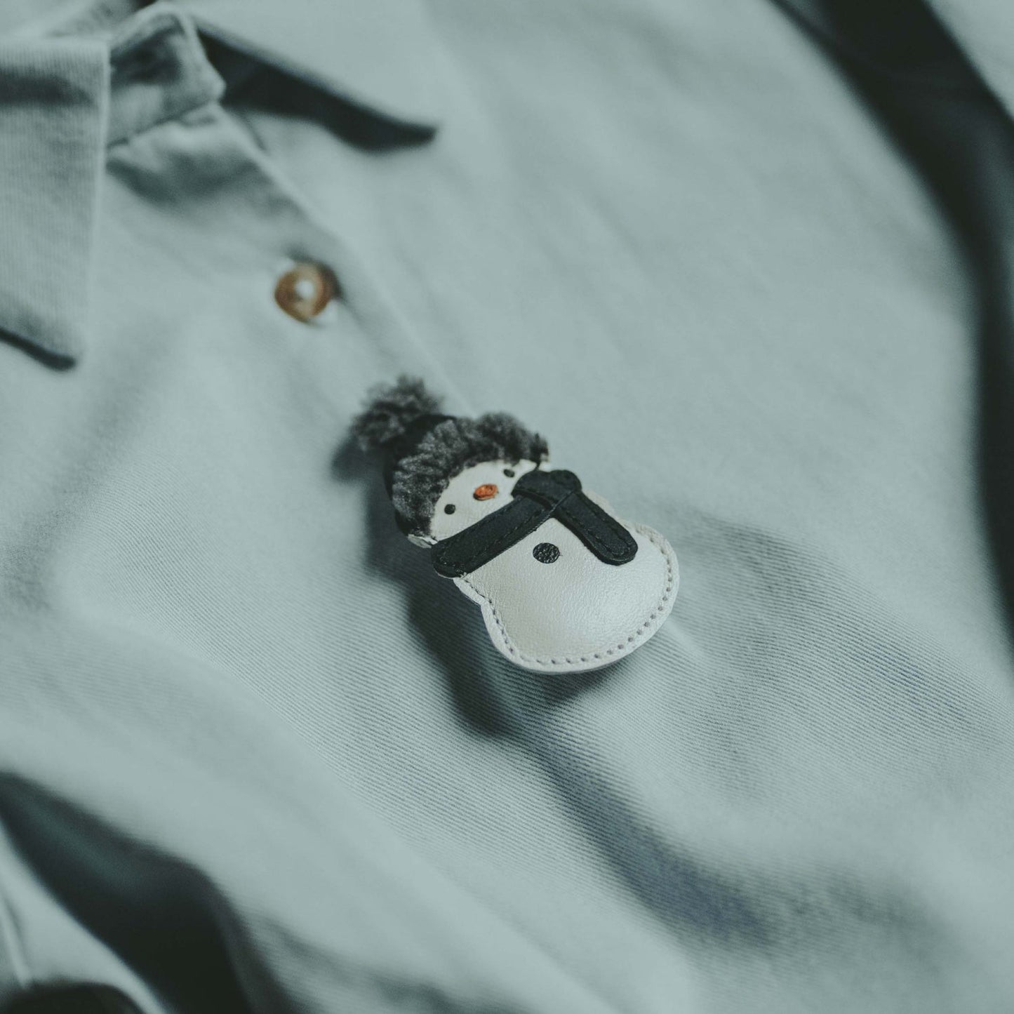 【LAST ONE】Wonda Hairclip | Snowman | Off White Leather