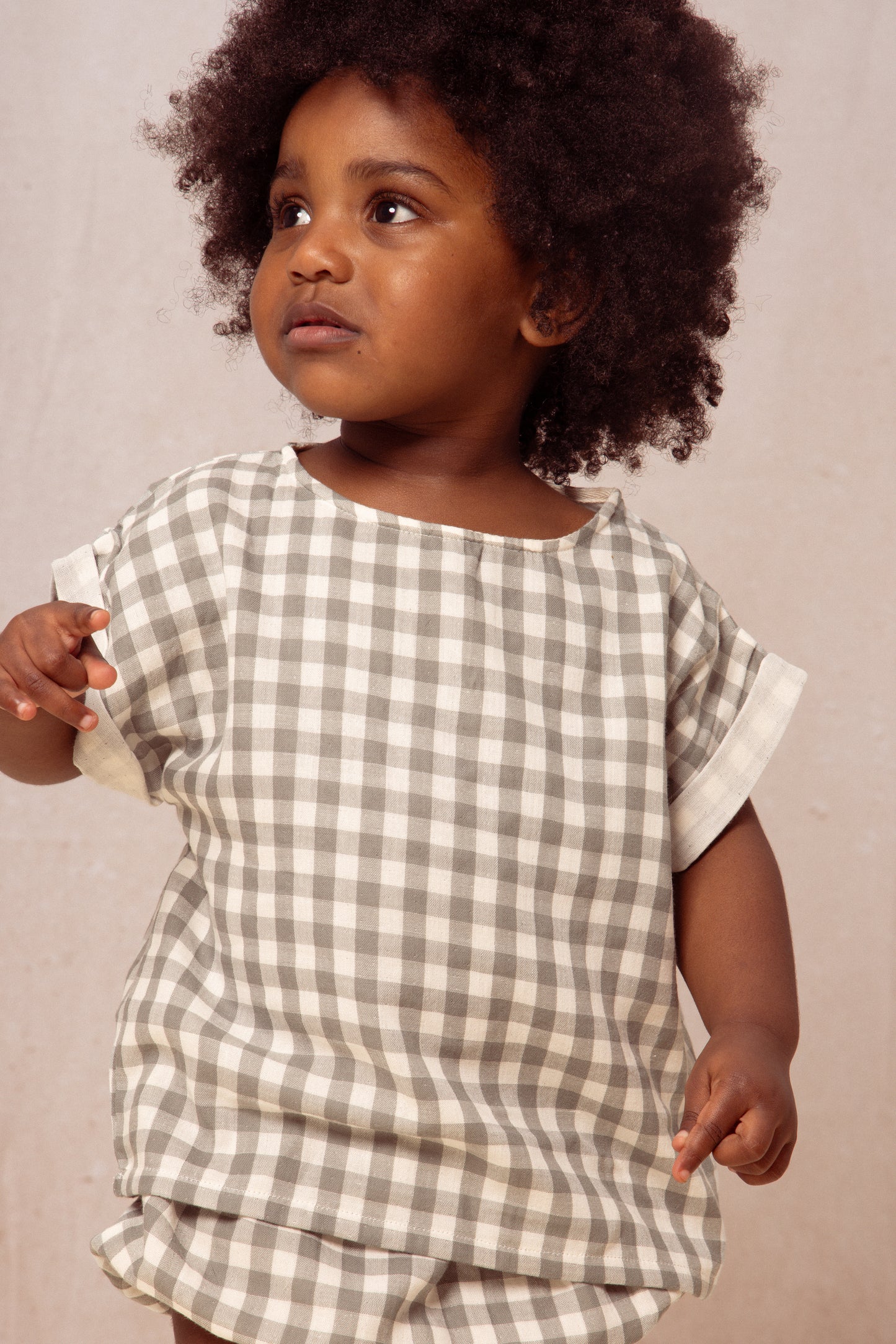 BLOUSE PRASLIN - VICHY VERT DE GRIS
