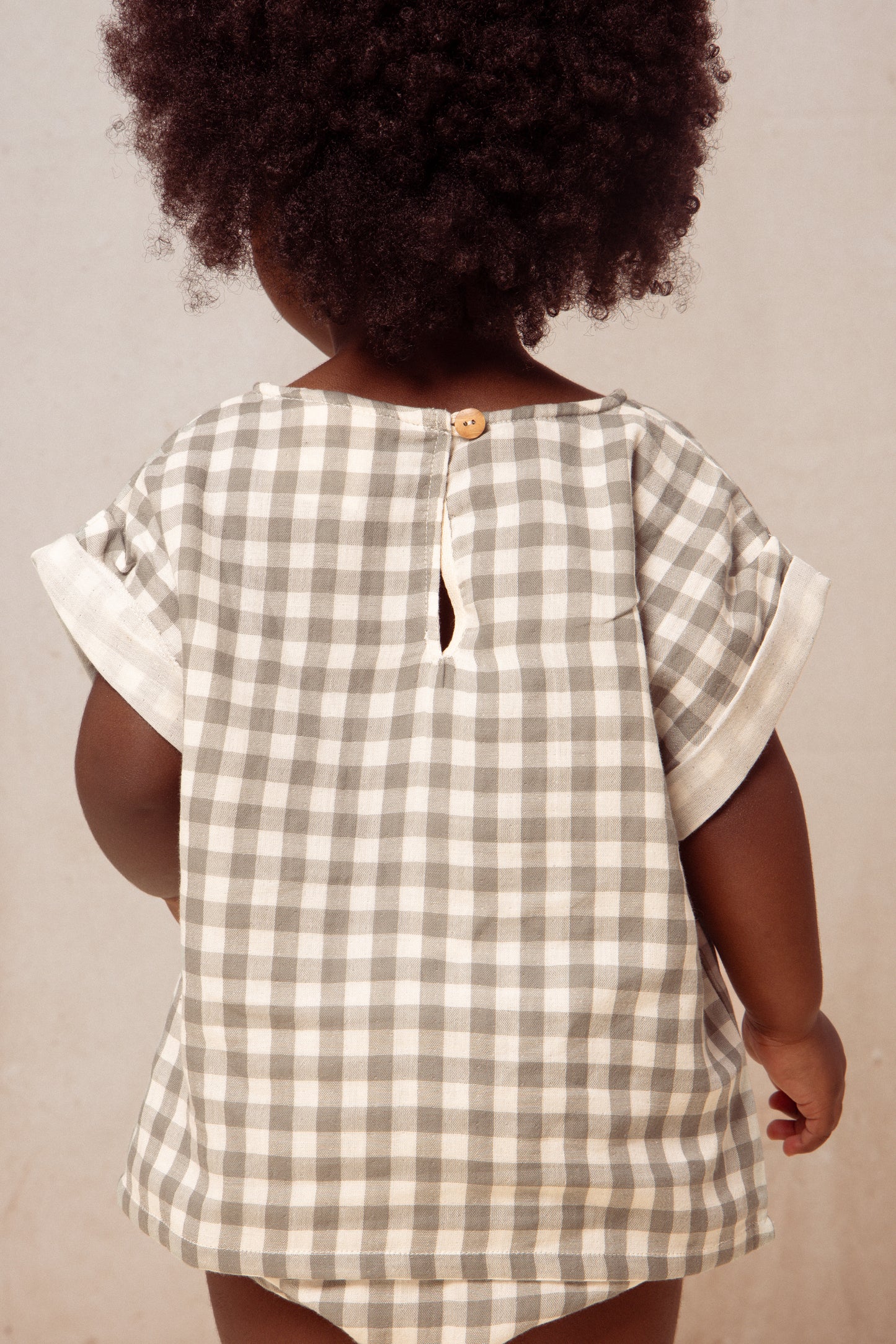 BLOUSE PRASLIN - VICHY VERT DE GRIS