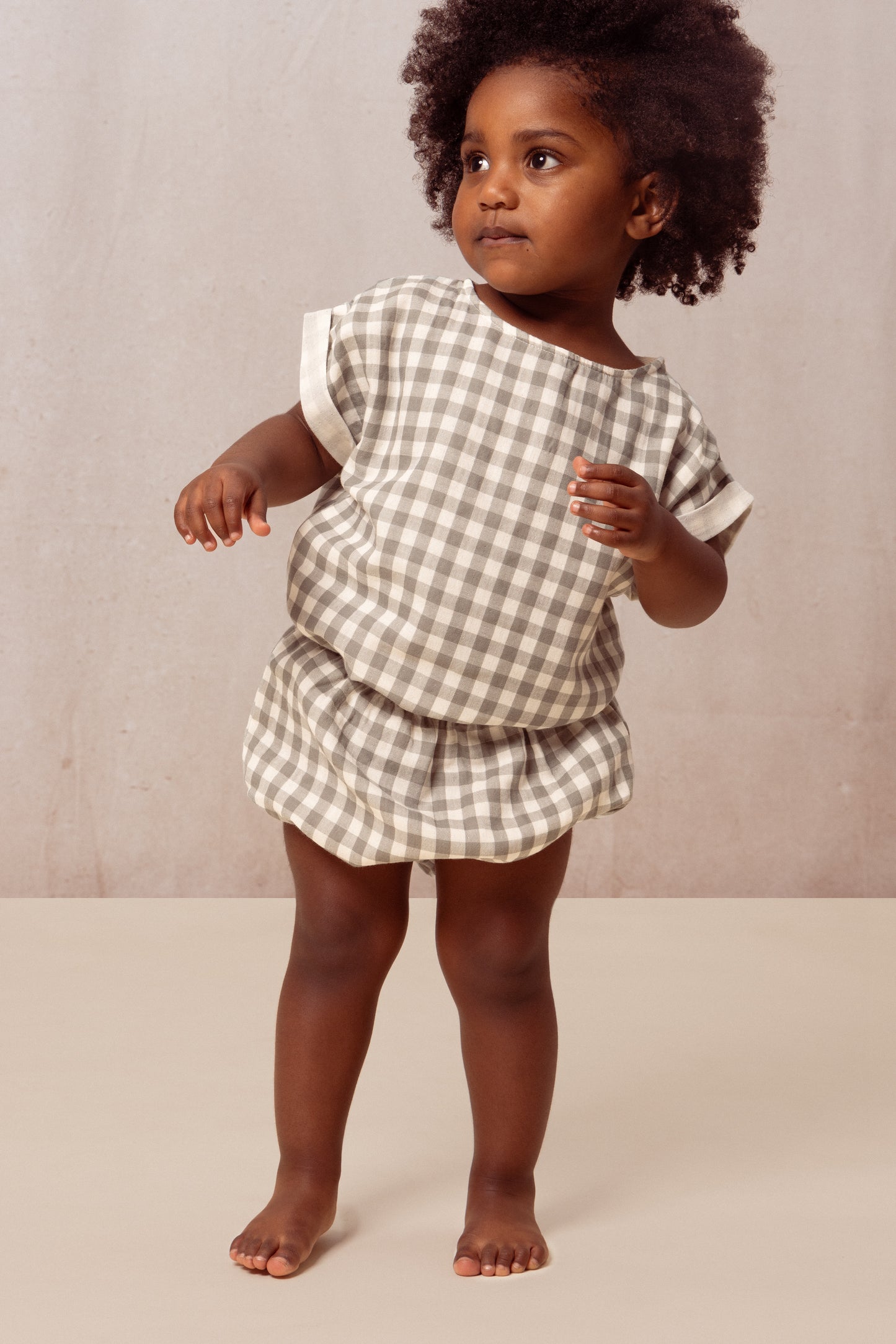 BLOUSE PRASLIN - VICHY VERT DE GRIS