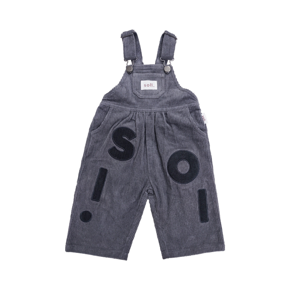 Corduroy Soll Overalls - Charcoal