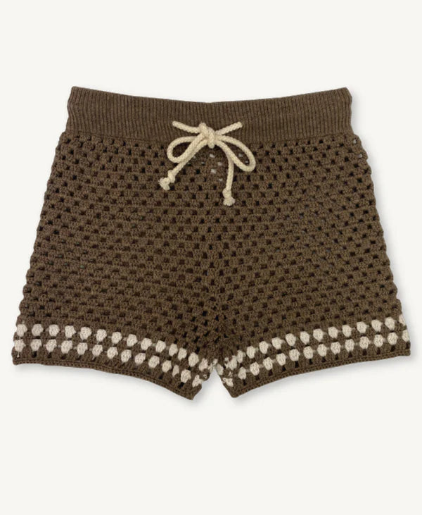 【LAST ONE】Hand Crochet Shorts - Mud