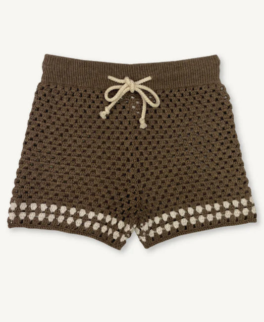 【LAST ONE】Hand Crochet Shorts - Mud