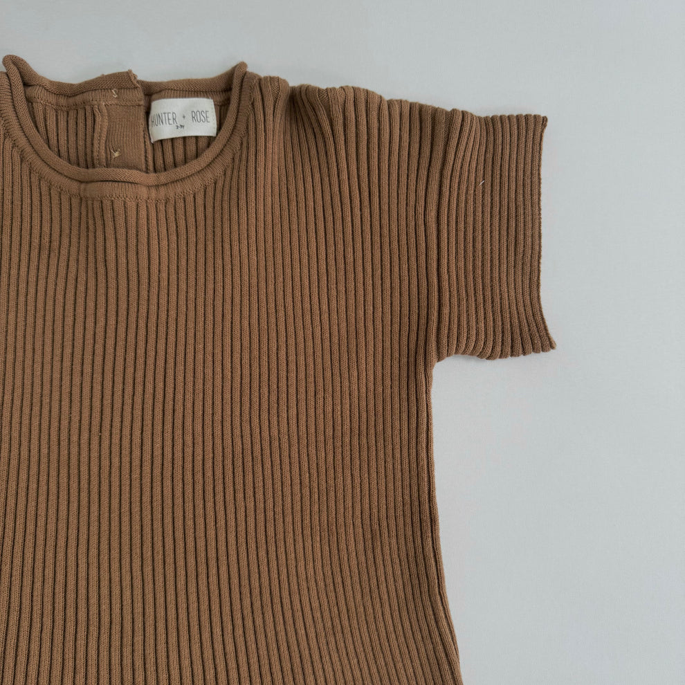 【LAST ONE】WALNUT RIBB ROMPER