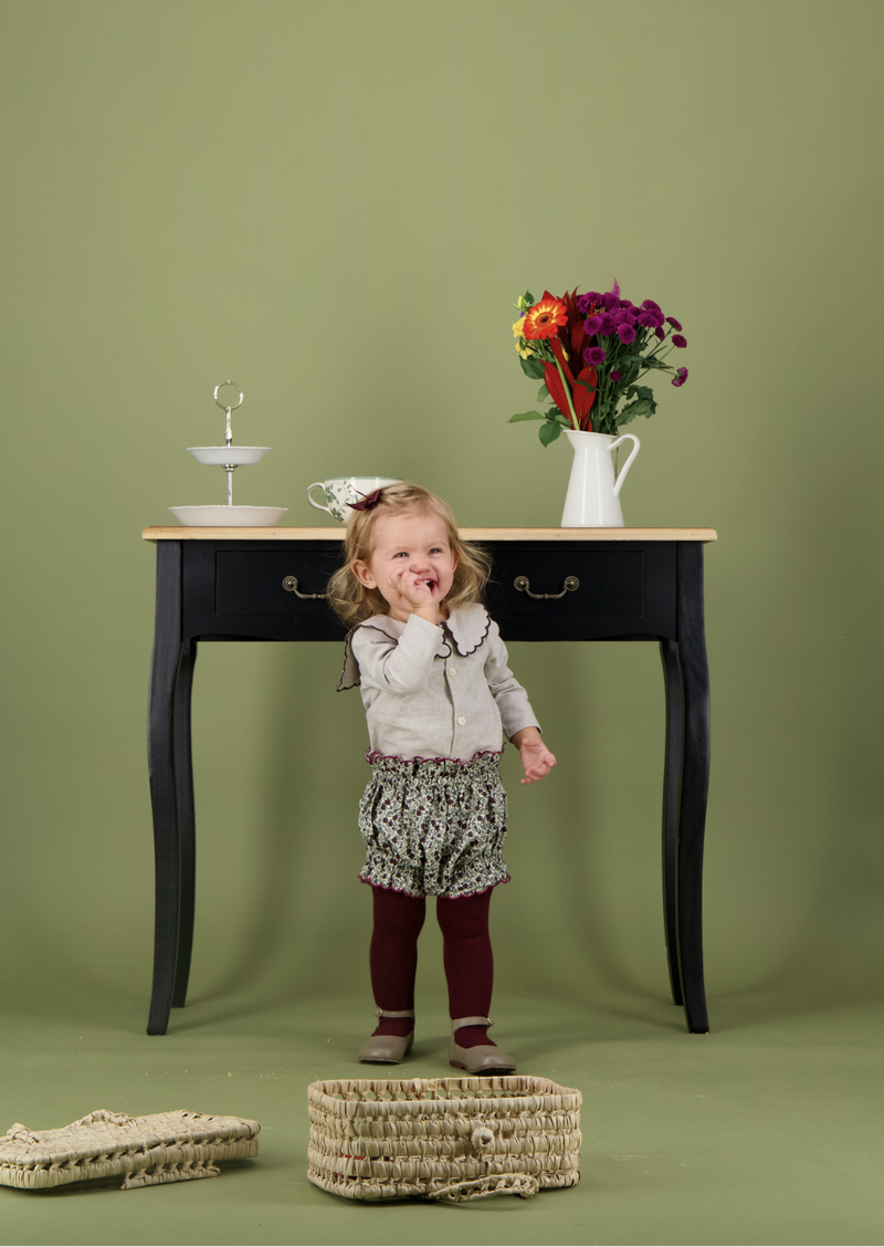【LAST ONE】Bloomer LEONOR - Fleurs bordeaux