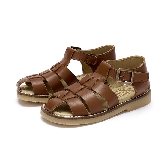 【LAST TWO】NOAH KIDS FISHERMAN SANDAL CHESTNUT BROWN LEATHER