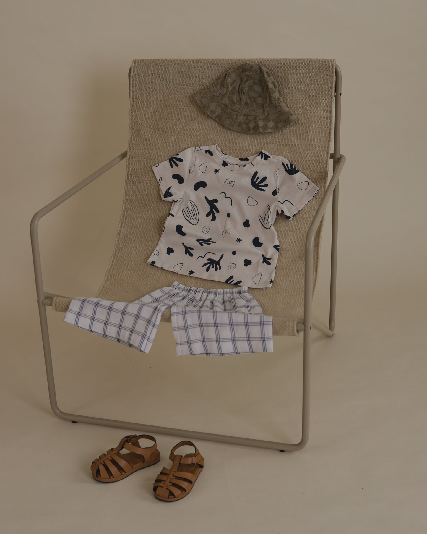 【LAST TWO】Dusky Checkboard Terry Sun Hat