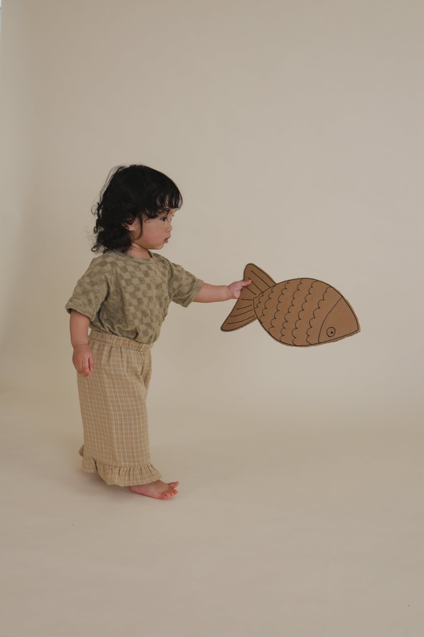 Dusky Checkboard Terry Boxy T-Shirt