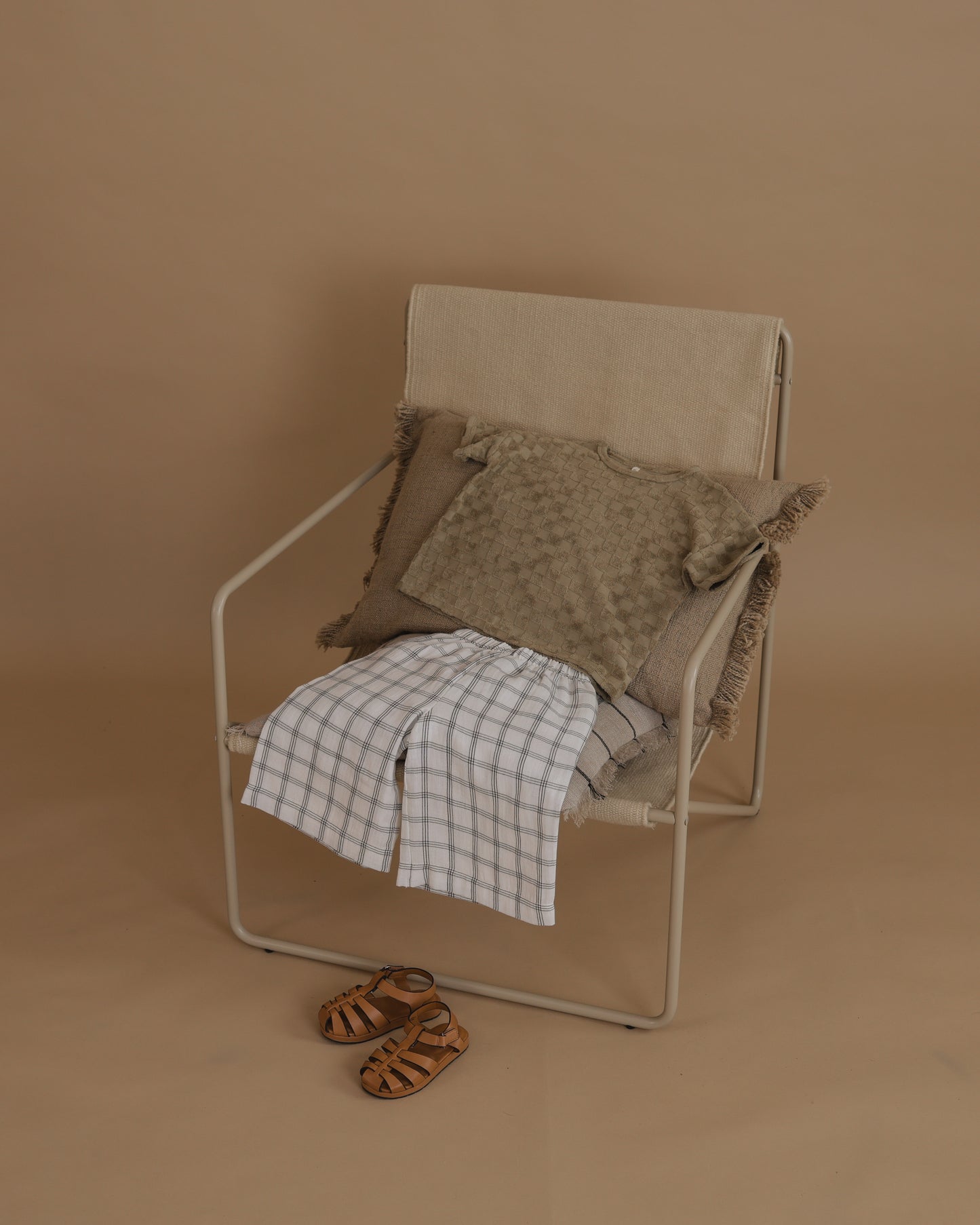 Dusky Checkboard Terry Boxy T-Shirt