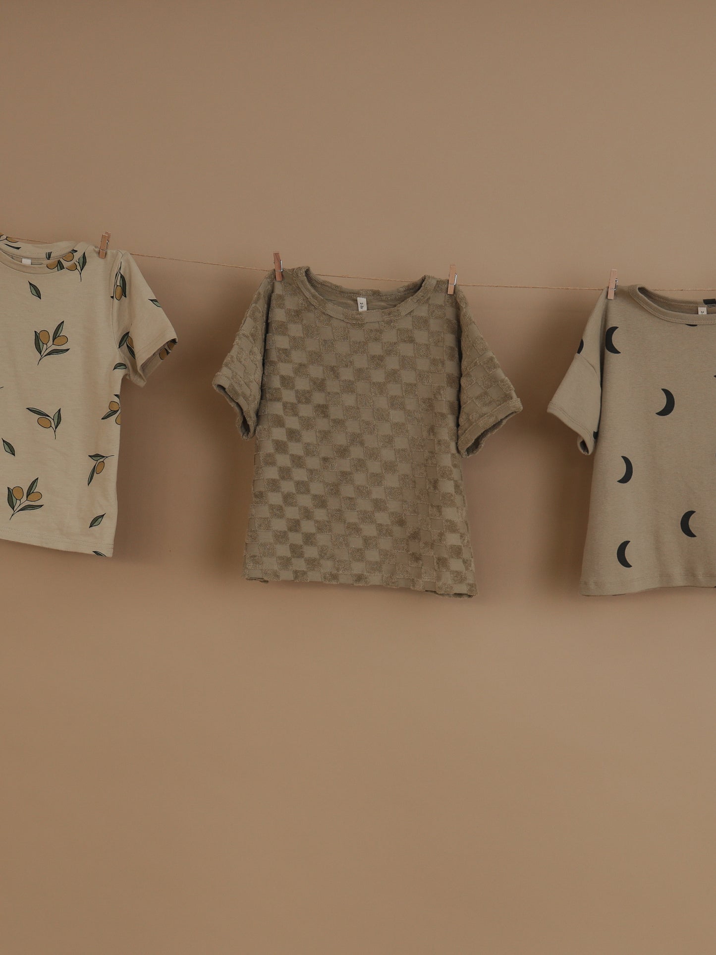Dusky Checkboard Terry Boxy T-Shirt