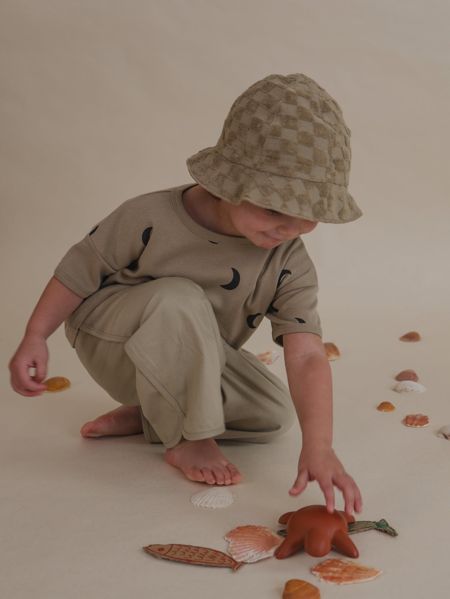 【LAST TWO】Dusky Checkboard Terry Sun Hat