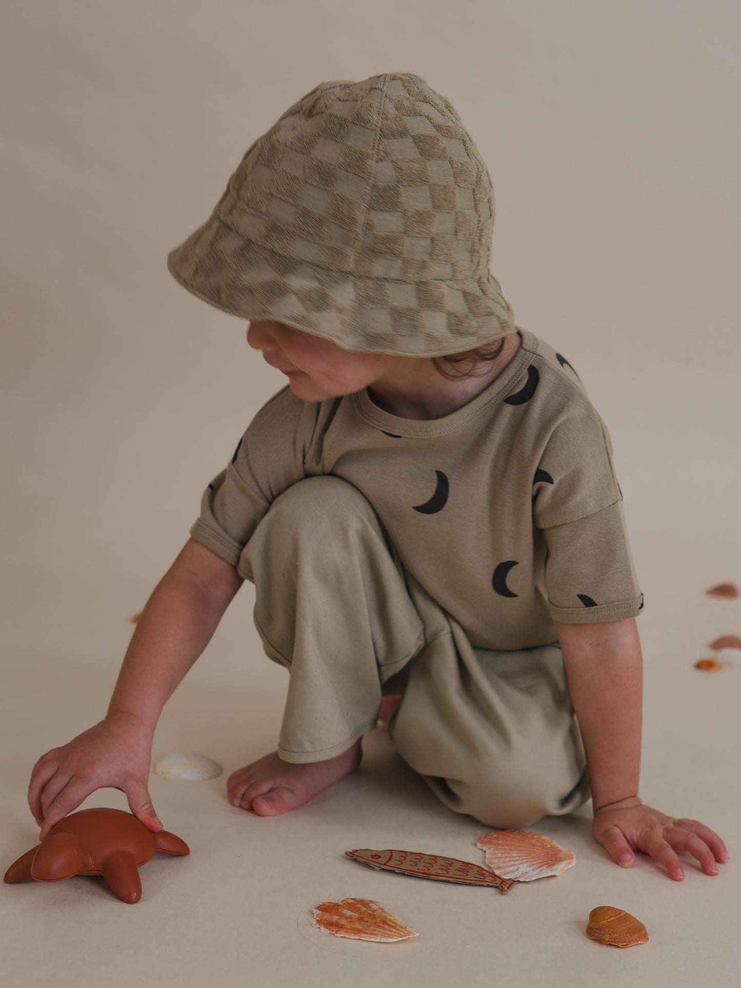 【LAST TWO】Dusky Checkboard Terry Sun Hat