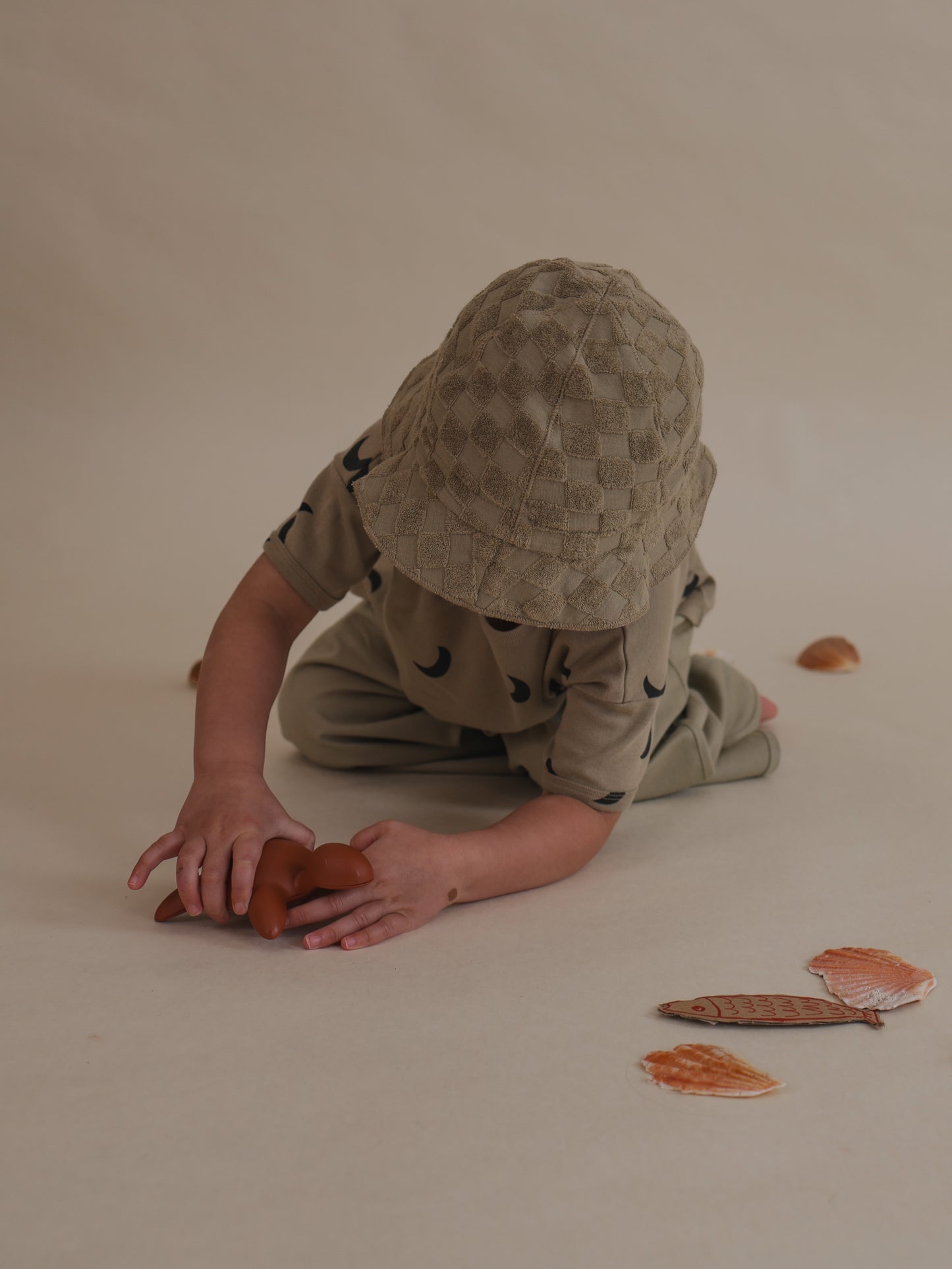 【LAST TWO】Dusky Checkboard Terry Sun Hat