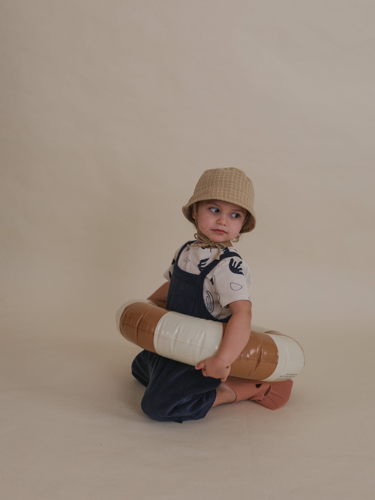 Grid Check Bucket Sun Hat Wheat