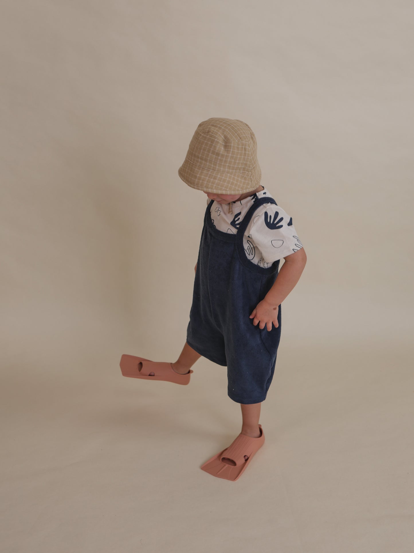 Grid Check Bucket Sun Hat Wheat
