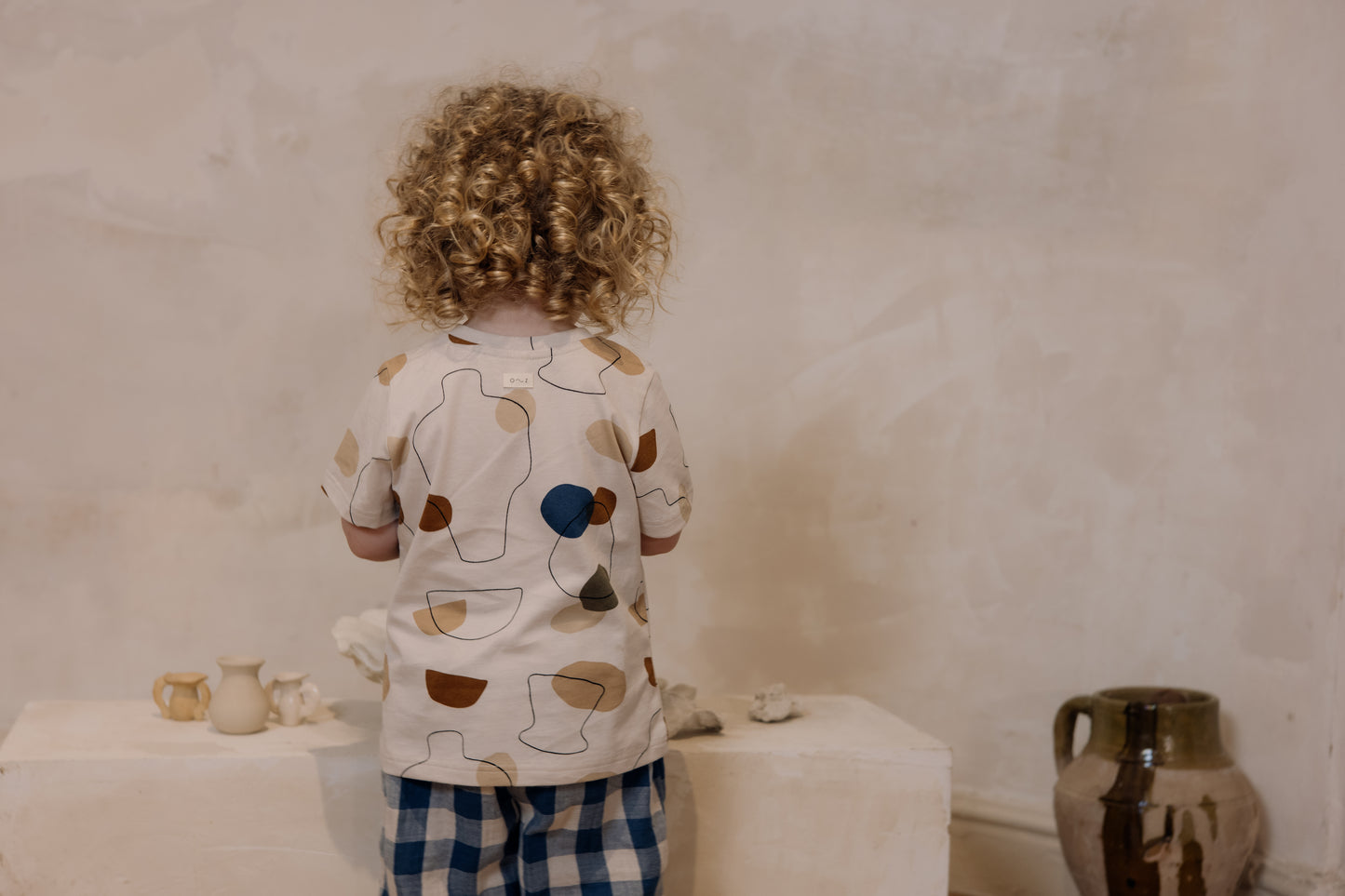 【LAST TWO】Pottery Blue Gingham Fisherman Pants