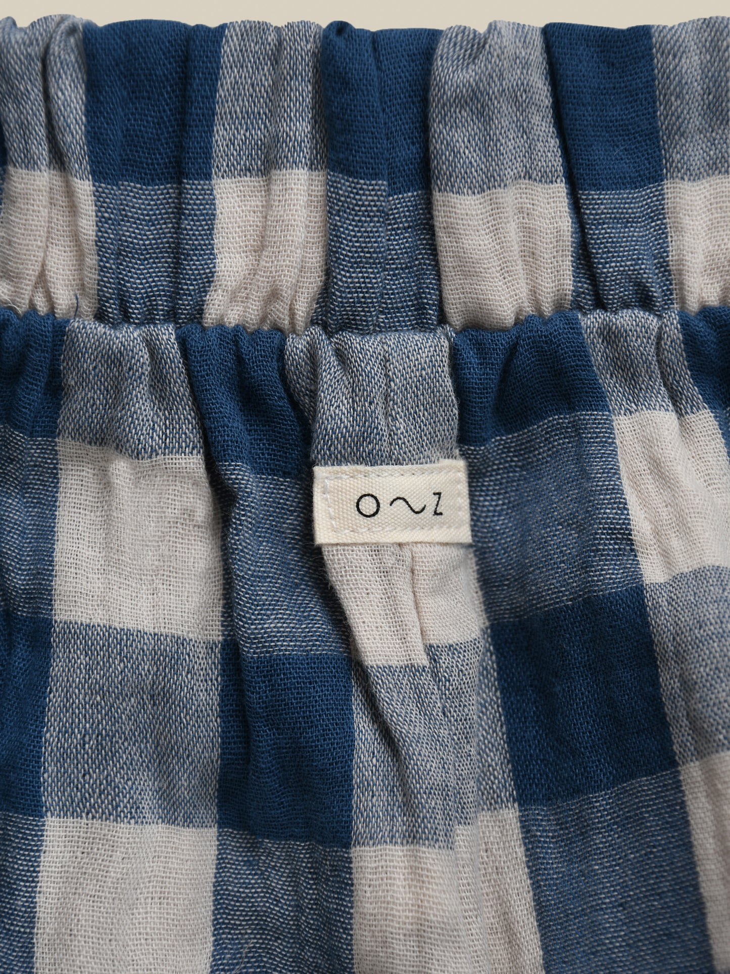 【LAST ONE】Pottery Blue Gingham Artisan Jumpsuit