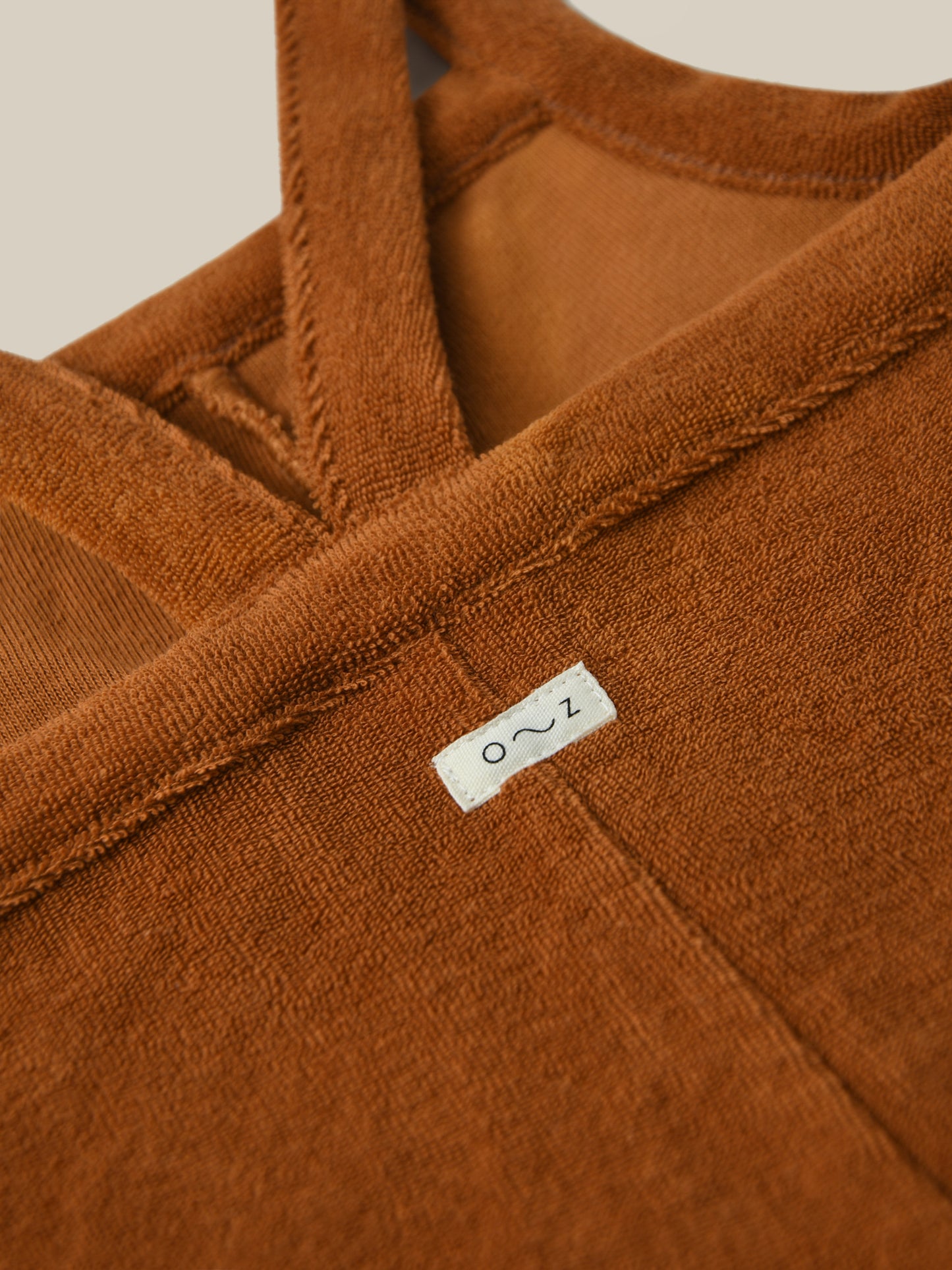 【LAST ONE】Terracotta Terry Cropped Dungarees