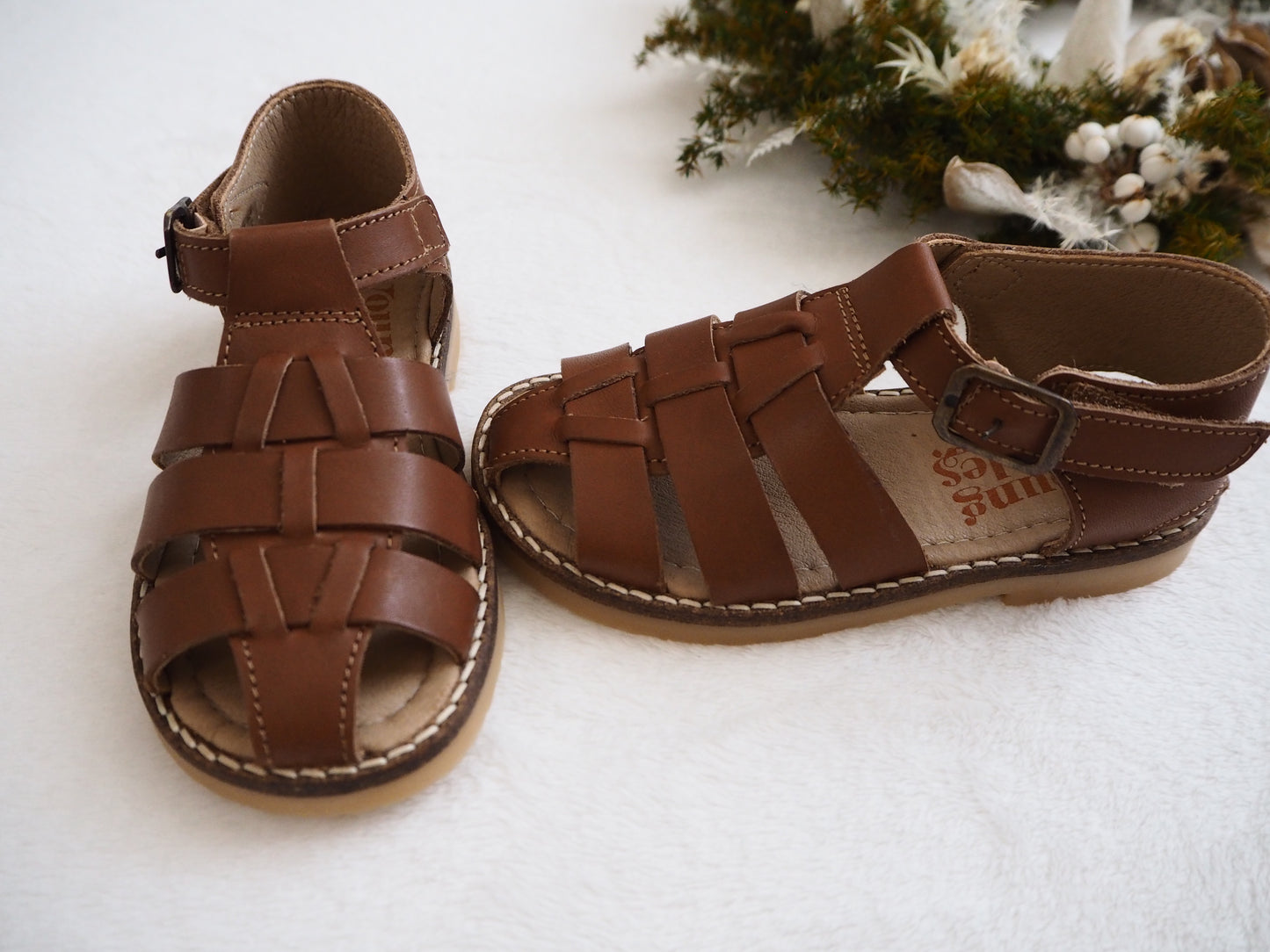 【LAST TWO】NOAH KIDS FISHERMAN SANDAL CHESTNUT BROWN LEATHER