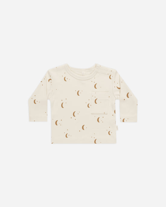 【LAST TWO】Long Sleeve Pocket Tee || Moons