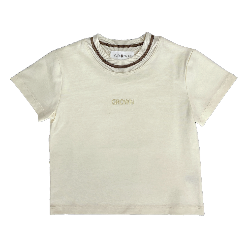 【LAST ONE】Rib Neck Tee - Milk