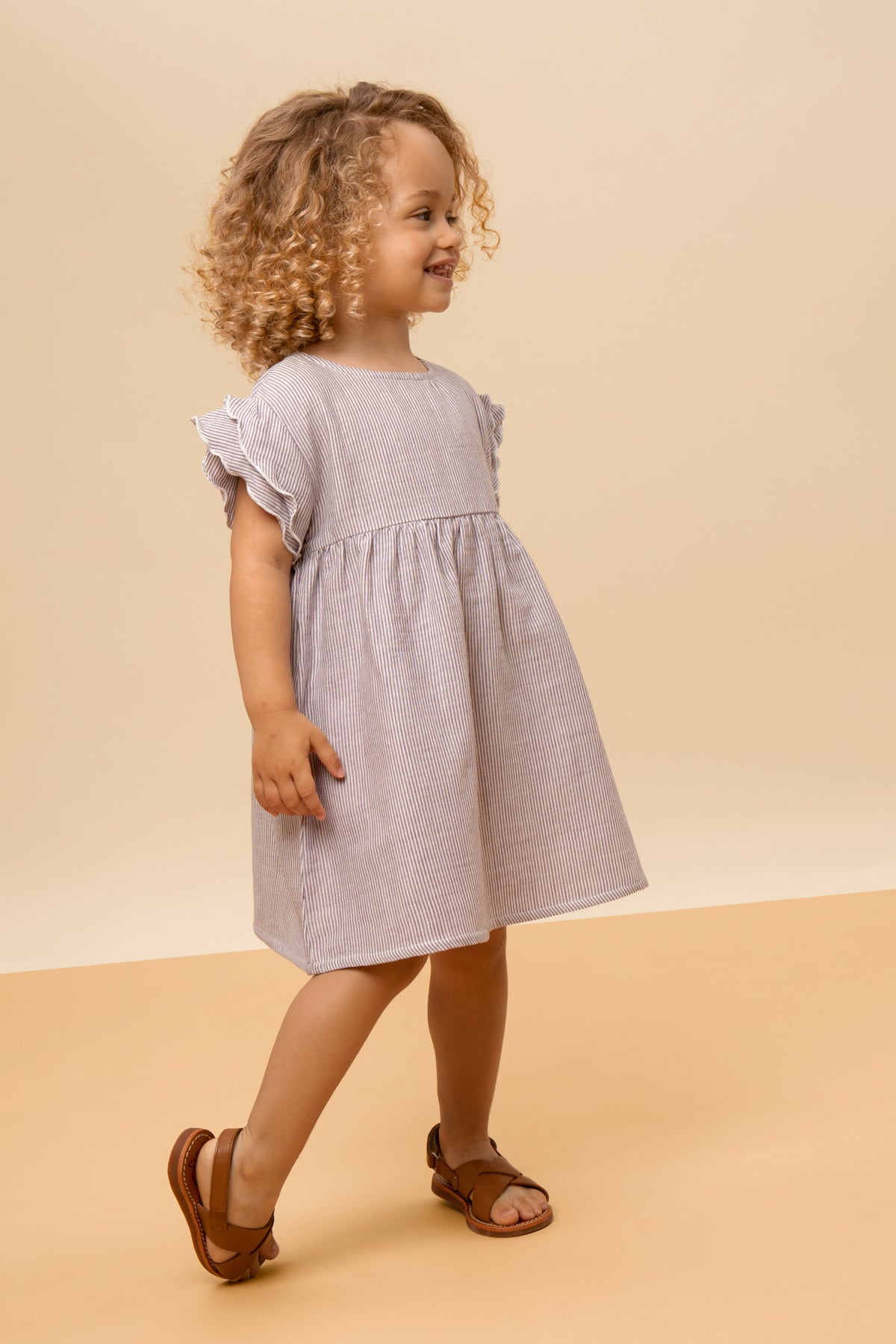 【LAST ONE】ROBE COUSINE RAYURES VIOLETTES