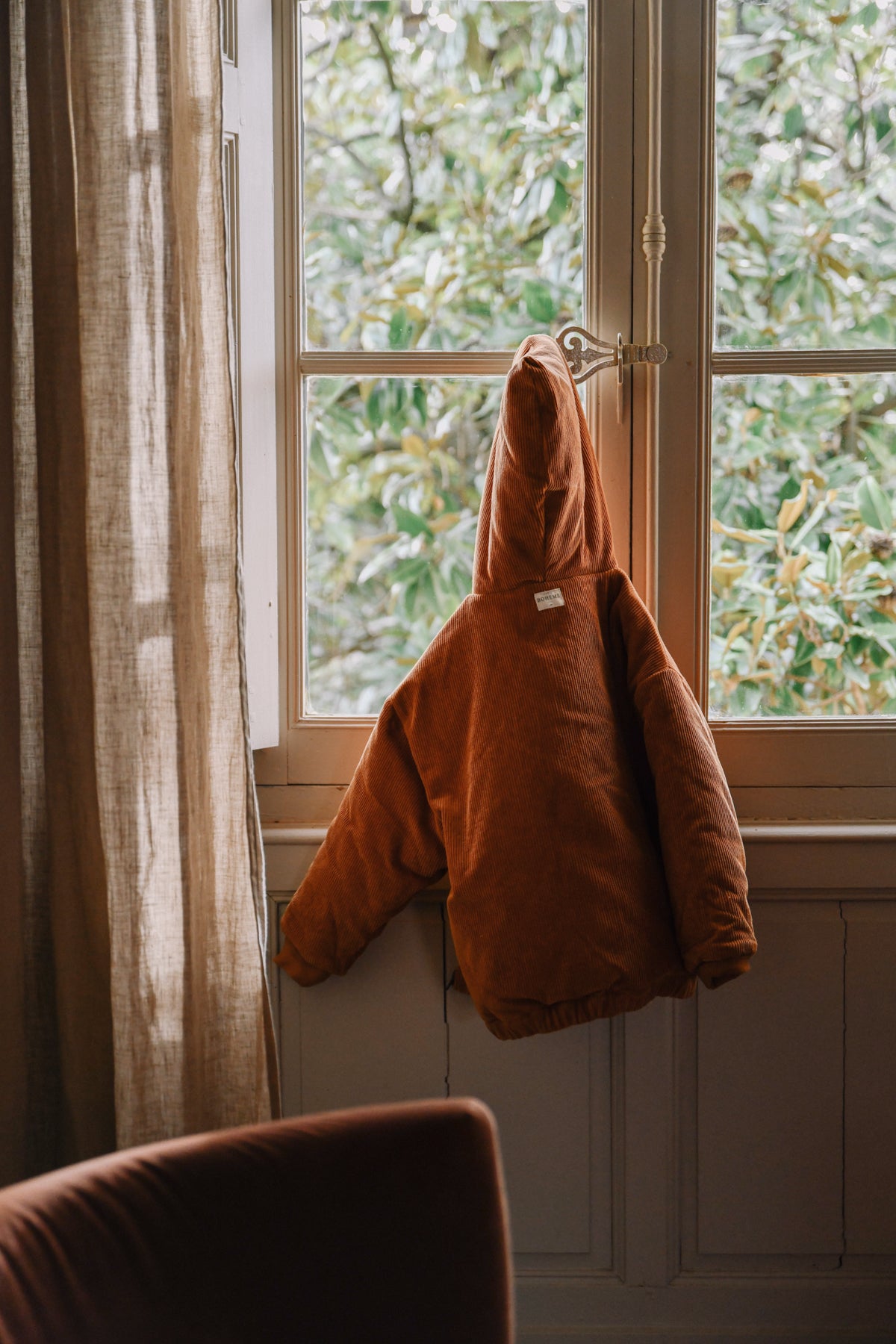 【LAST ONE】MANTEAU FRIO CORDEROY - GINGER Print dots inside