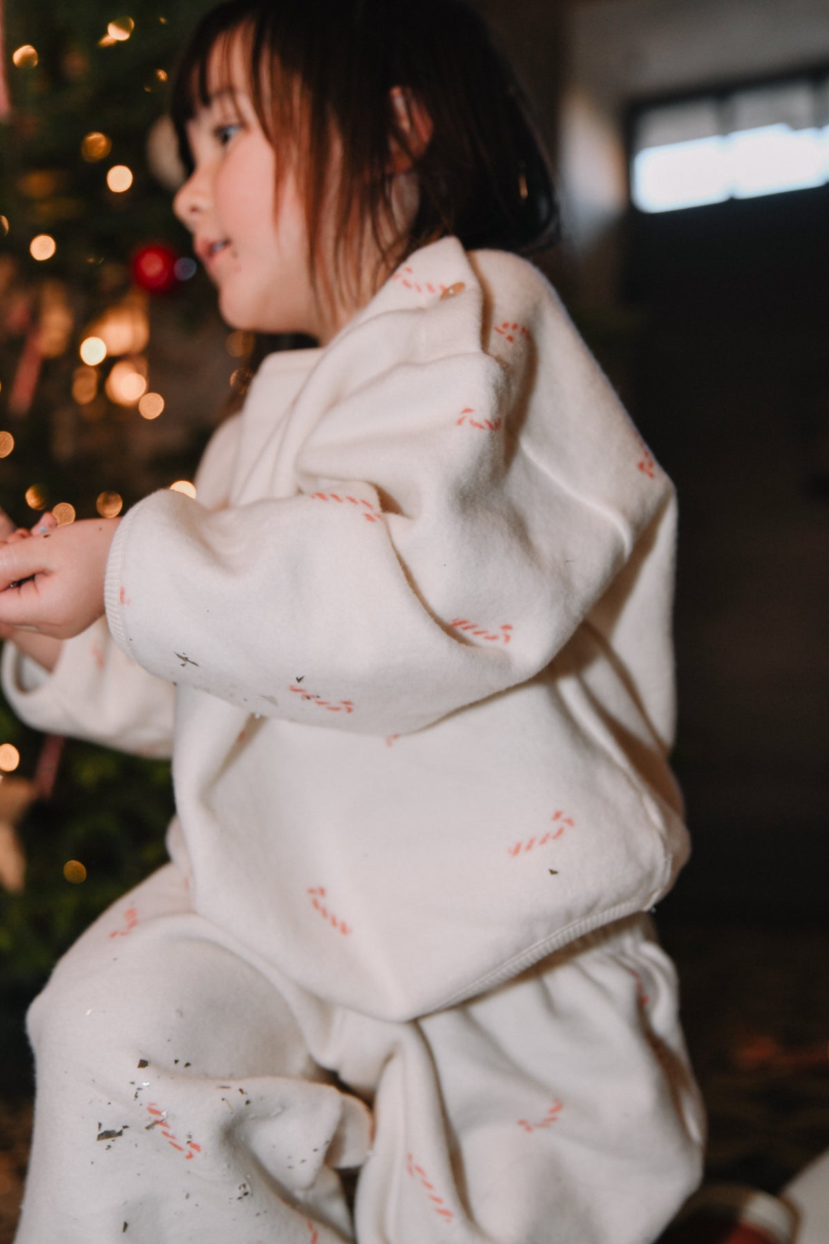 SWEATSHIRT OURS POLAR ECRU CANDY CANE