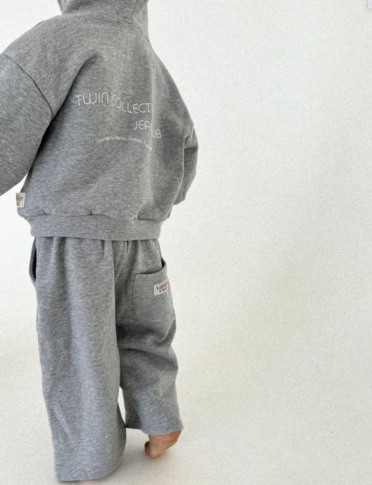 【LAST ONE】Logo Hoodie Set- Grey Marle