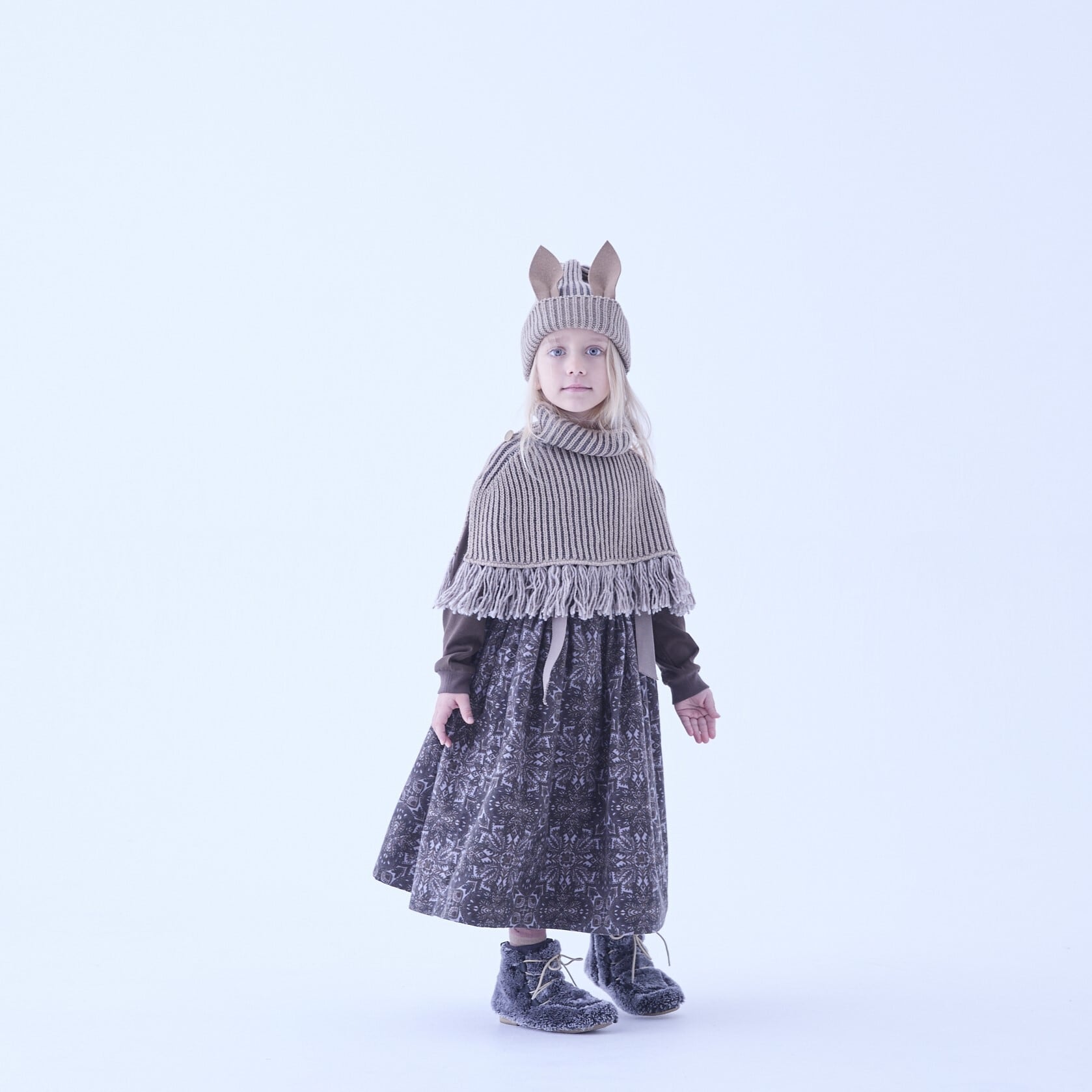 eLfinFolk｜Rib knit Knights cape eLfinFolk / Rib knit Knights Cape - gray - S |