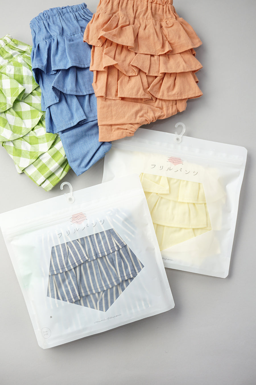 mimipoupons - Denim Indigo Frill Pants