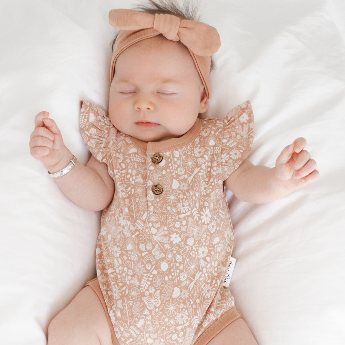 Aster & Oak - Ditzy Floral Flutter Onesie
