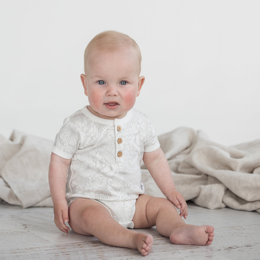 【LAST ONE】Aster & Oak - Animal AOP Henley Onesie