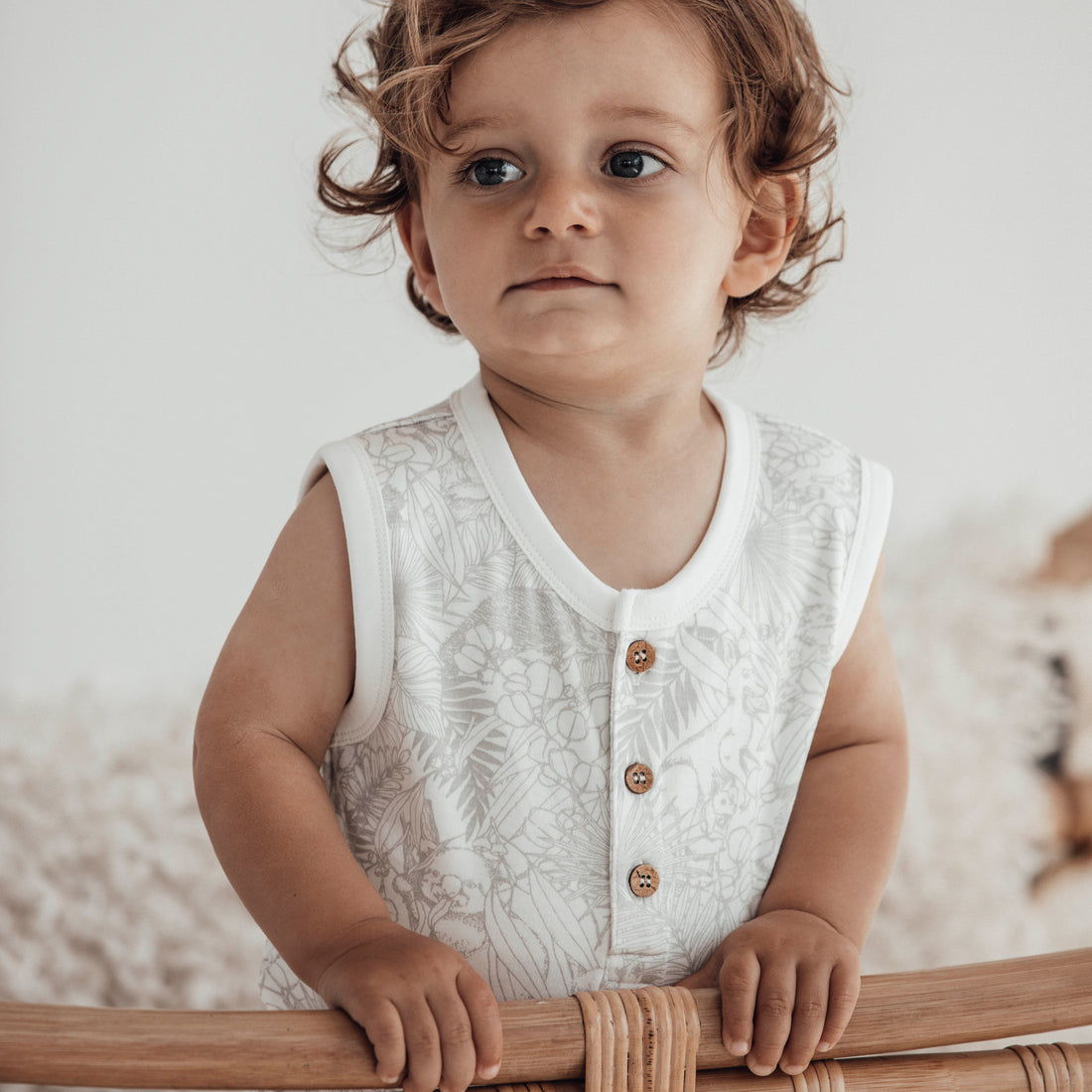 Aster & Oak - Animal Henley Romper