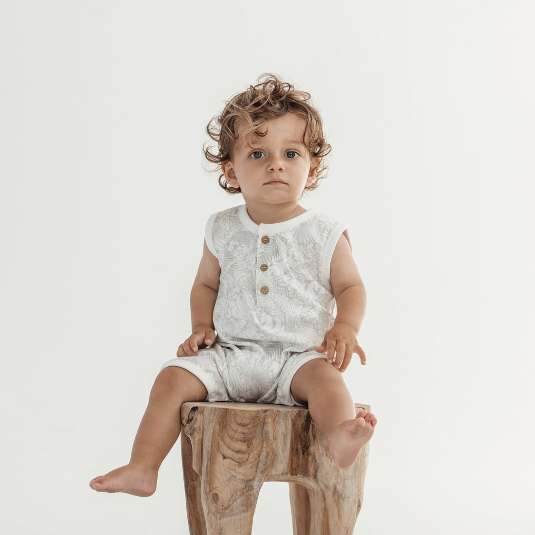 Aster & Oak - Animal Henley Romper